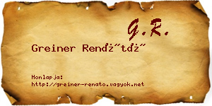 Greiner Renátó névjegykártya